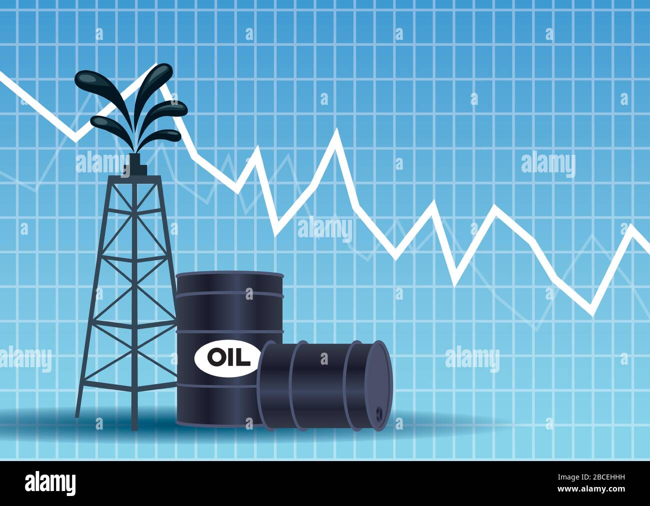 oil price market with barrels and tower Stock Vector Image & Art Alamy
