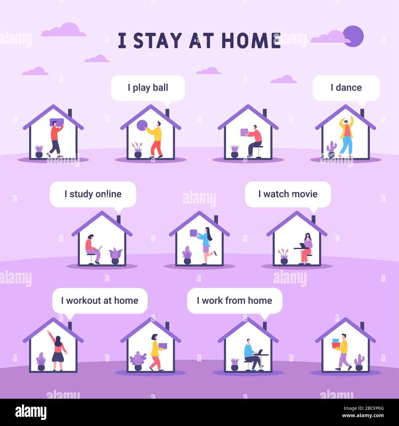 I stay at home people do different activities during self