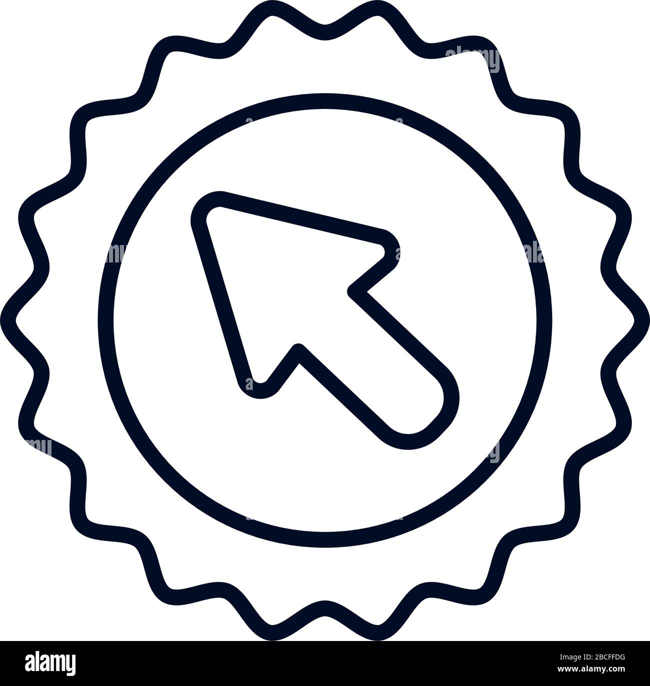 shopping online concept, seal with cursor icon over white background ...