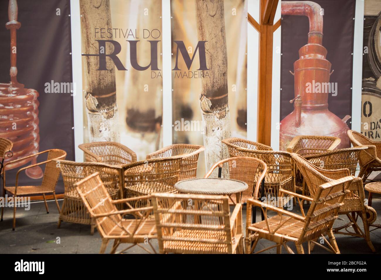 a bar at the festival do Rum in the city centre of Funchal on the