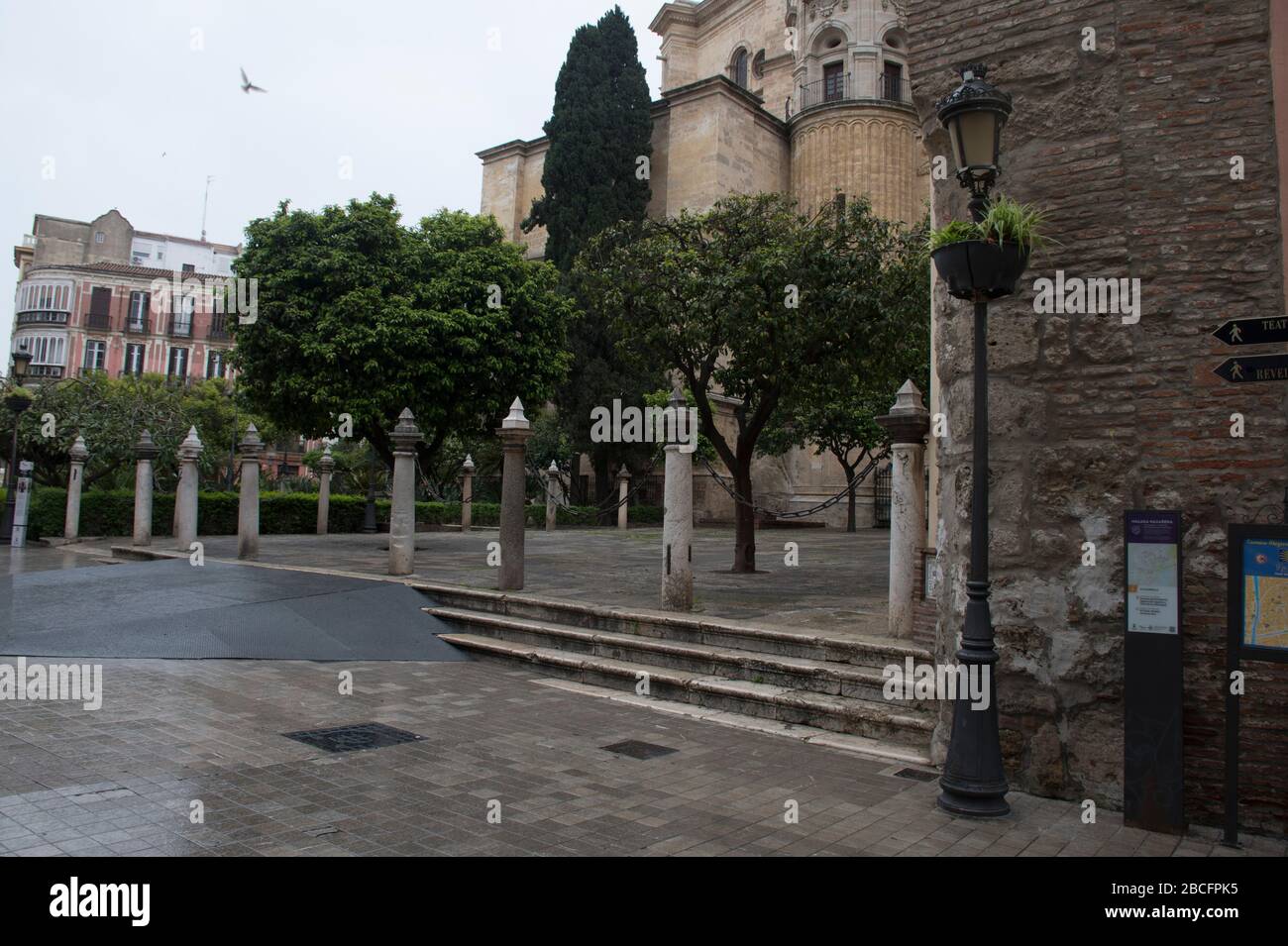 Malaga Spain Lockdown  coronavirus Covid 19 Stock Photo