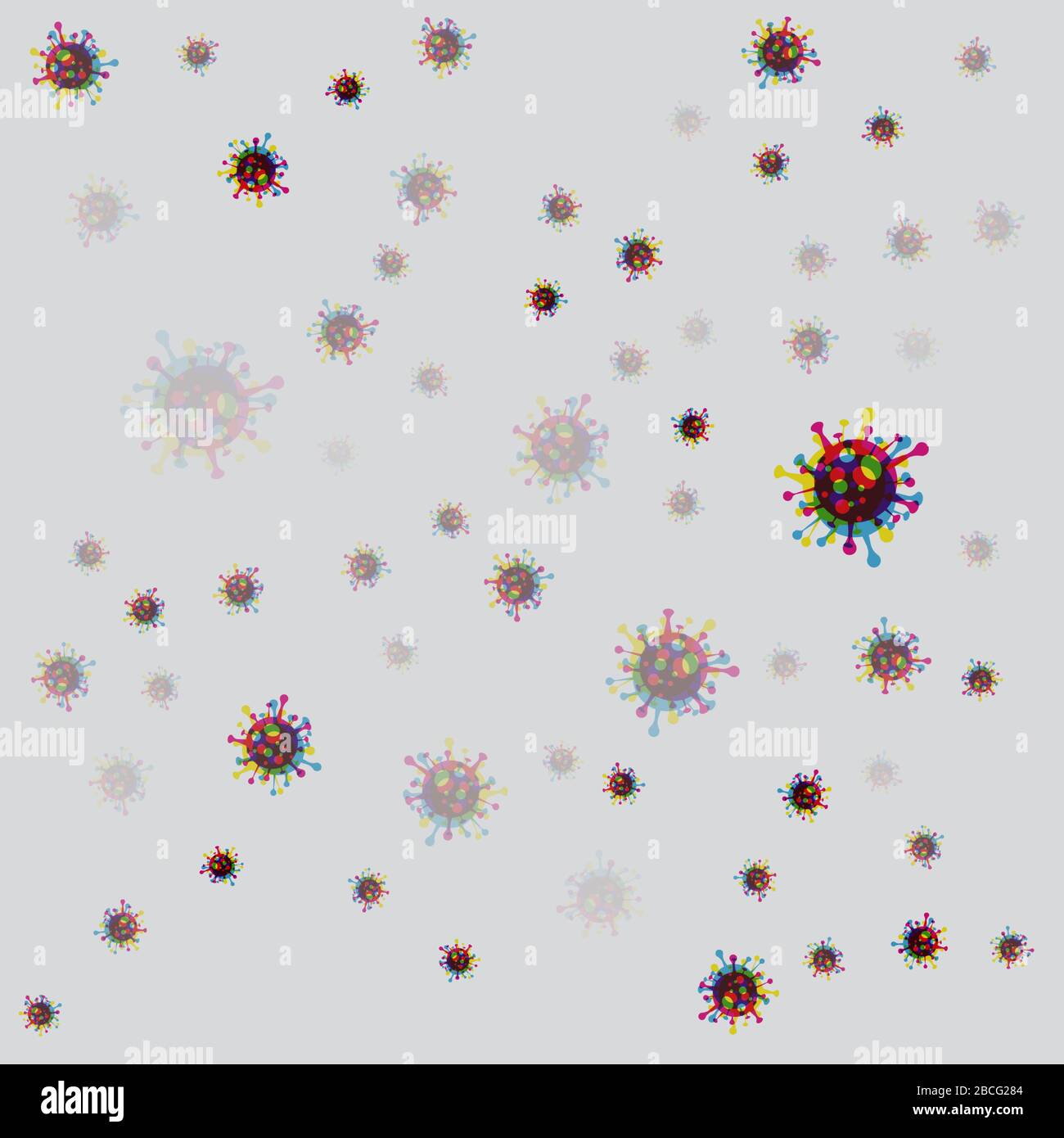 seamless pattern background Coronavirus COVID-19 . Virus bacteria Stock Vector