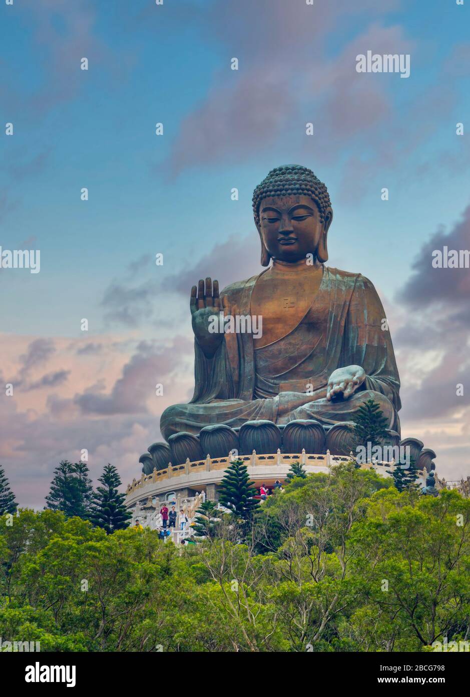Hong Kong, China. Po Lin Monastery, Lantou Island. The Big Buddha. At