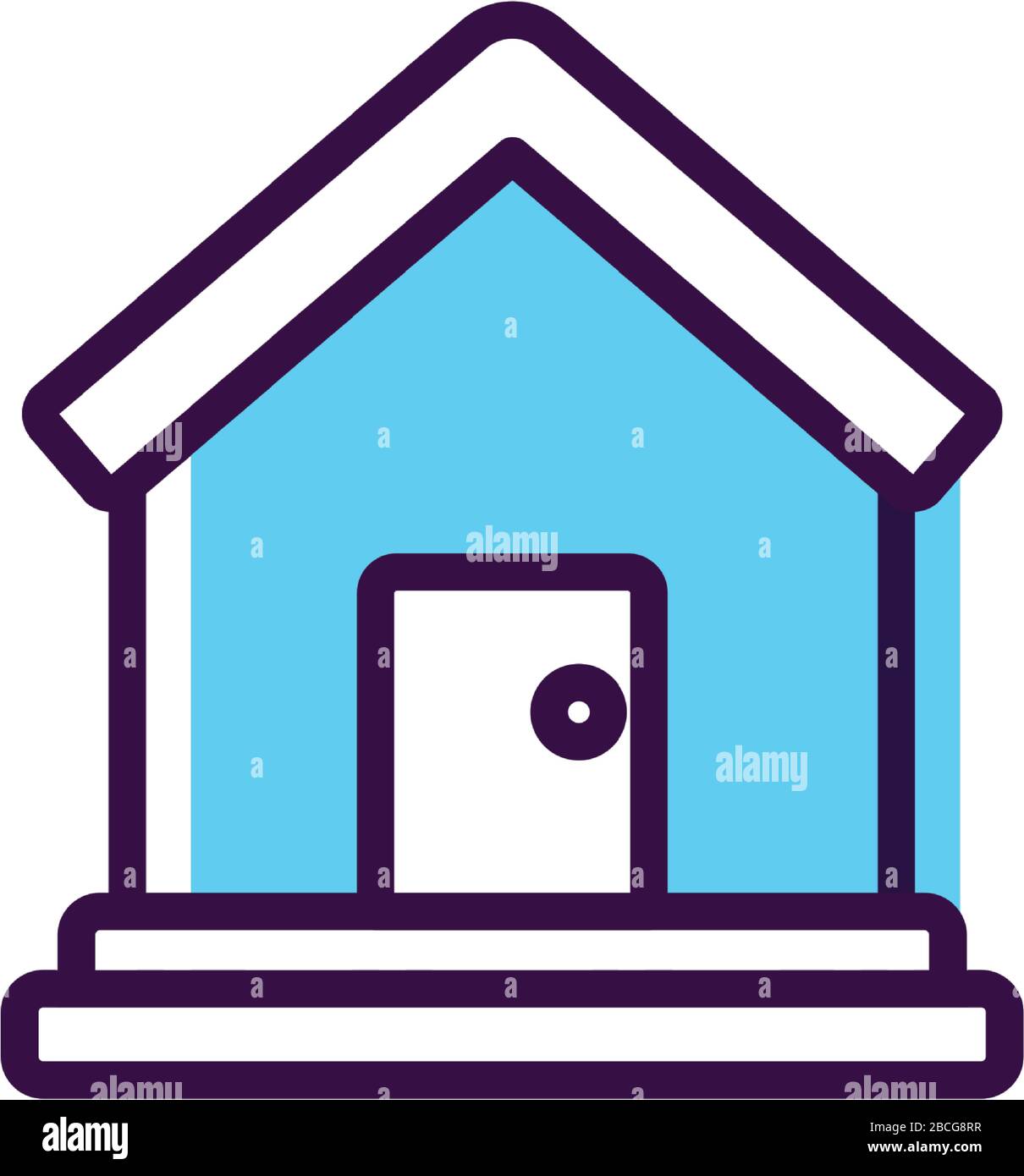 house icon over white background, line color style, vector illustration ...