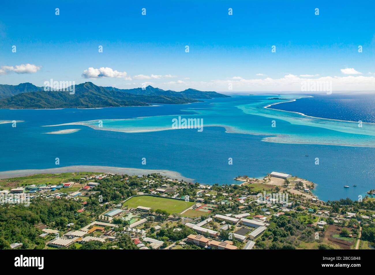 Barrier Reef of Raiatea Island, French Polynesia, Society Islands, south pacific Stock Photo