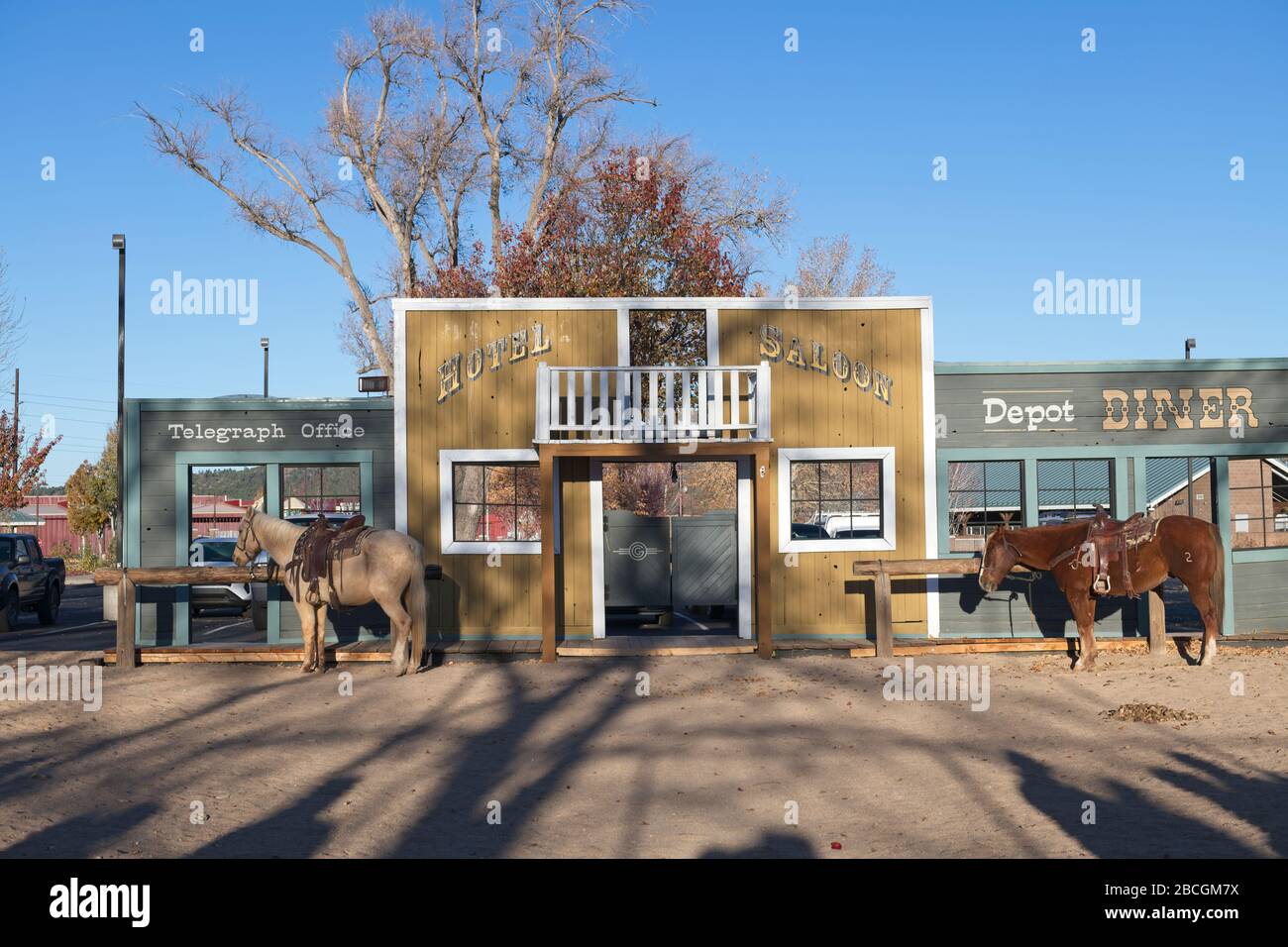 Pretend western town where for street show in Williams, Arizona USA Stock Photo
