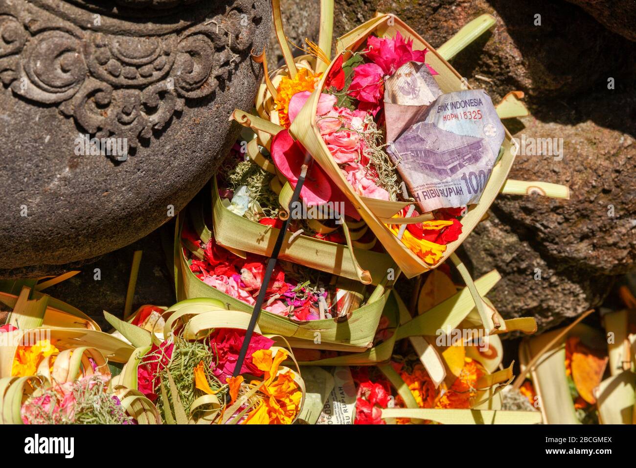 Indonesia, Bali, Tirta Empul; bath in the sacred spring; Stock Photo