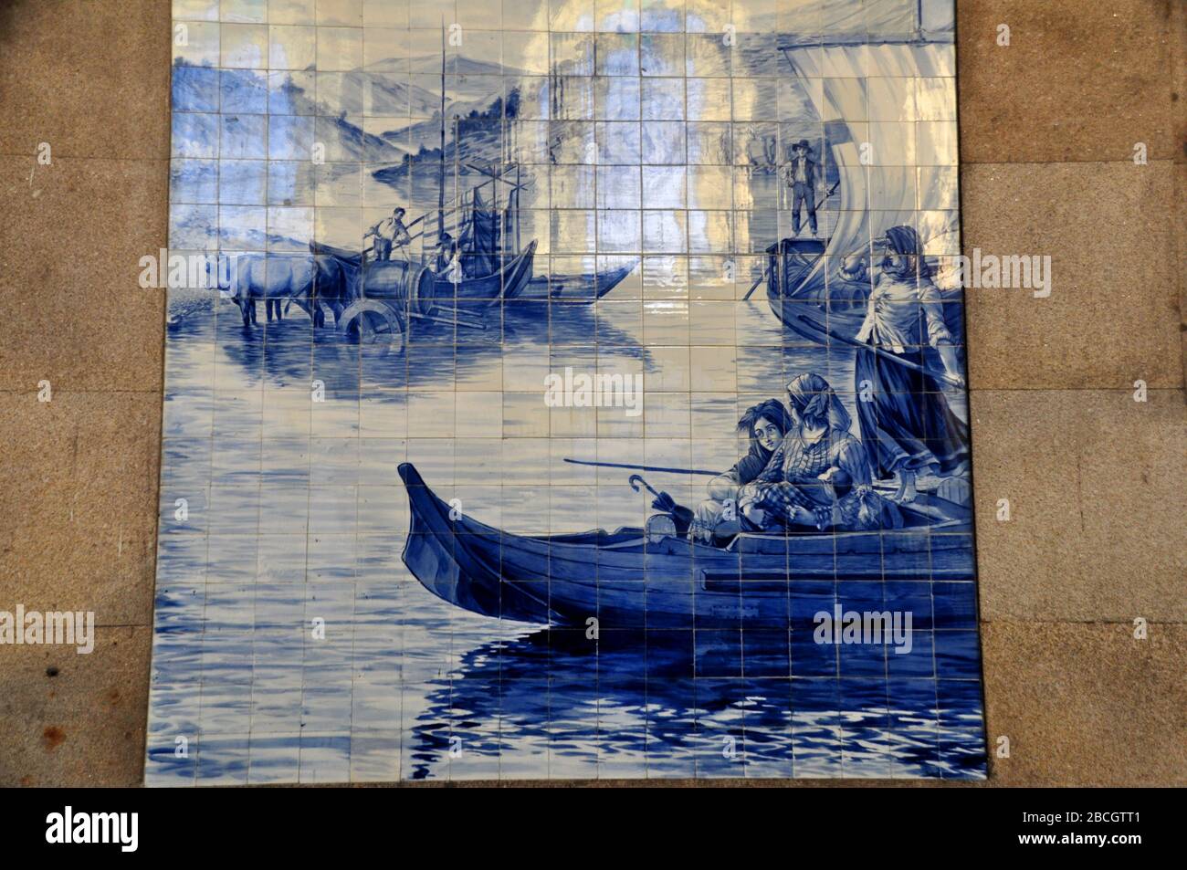 Azulejos in Porto Mainstation Stock Photo