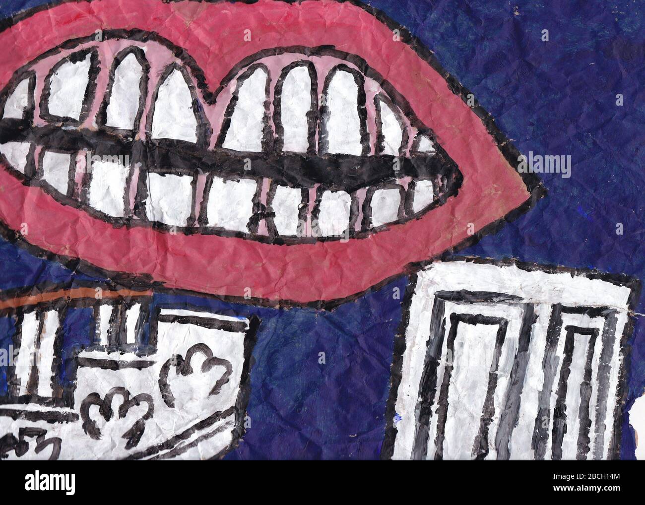 Acrylic painting of a mouth Stock Photo Alamy