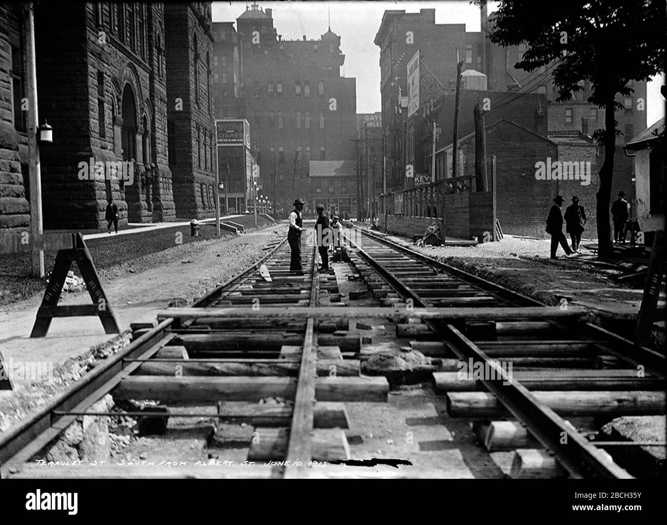 Terauley Street Bay Street South From Albert Street Towards Queen Street Old City Hall On Left Toronto Canada 10 June 1913 This Image Is Available From The City Of Toronto Archives Listed