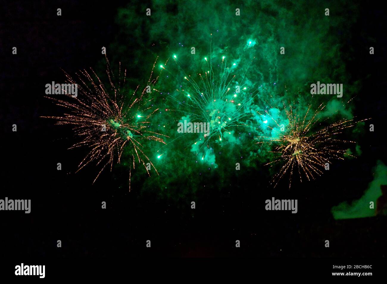 Firework at New Years eve Stock Photo