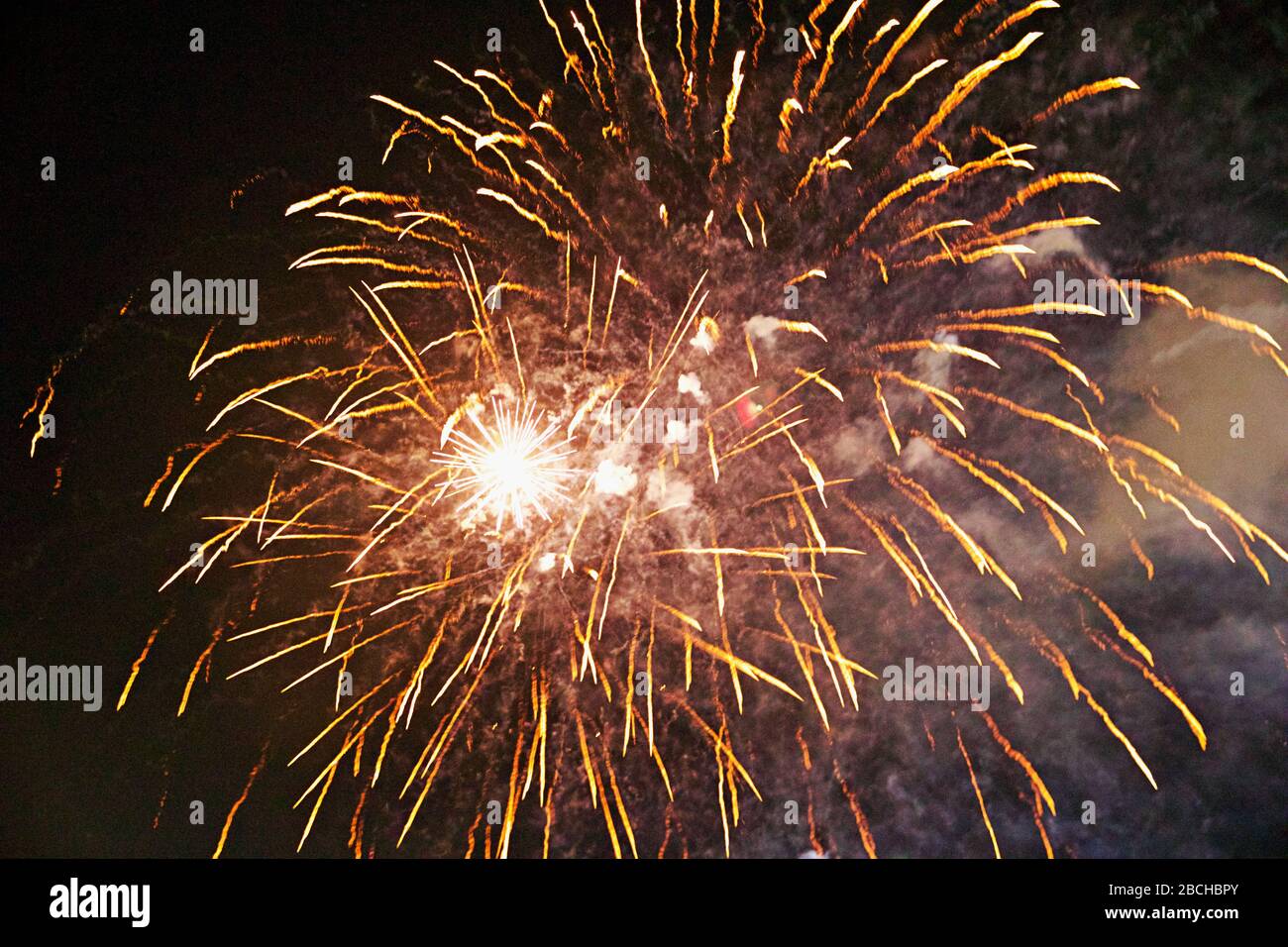Firework at New Years eve Stock Photo