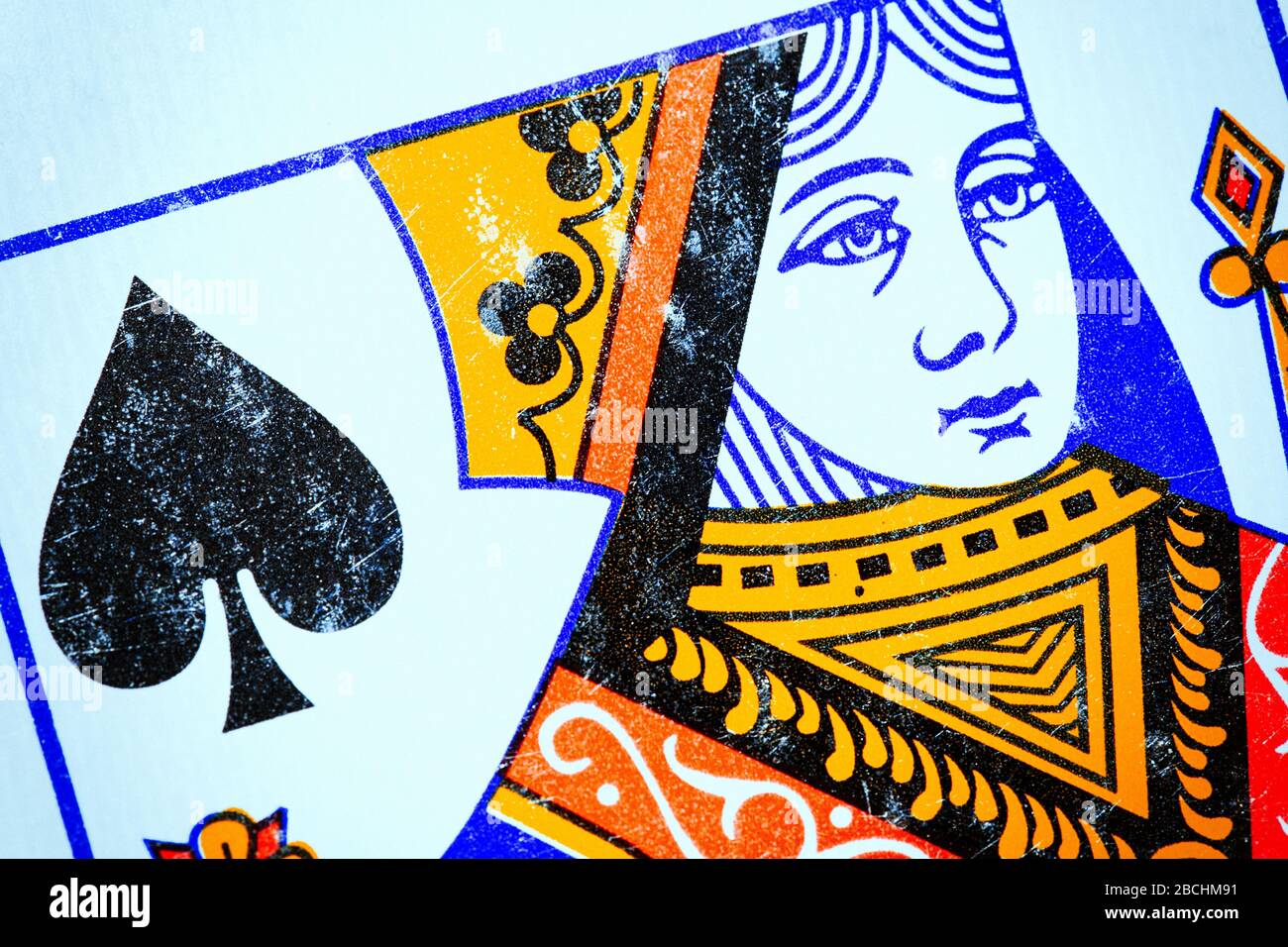 Quenn of Spades closeup Stock Photo Alamy