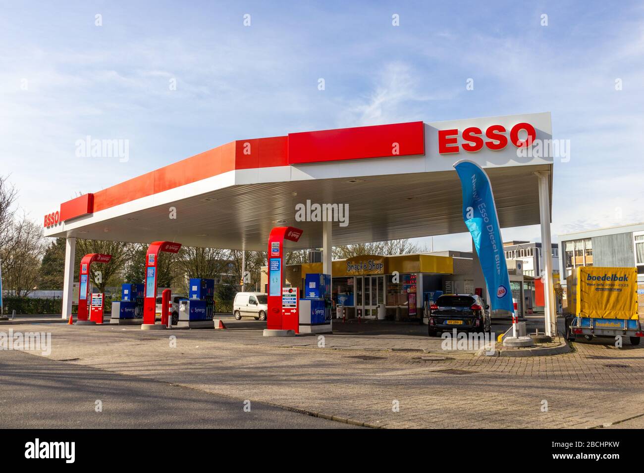 Esso petrol station in Utrecht Stock Photo
