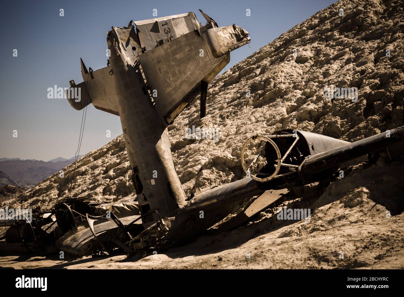 Plane wreckage, Nelson, Nevada, United States Stock Photo