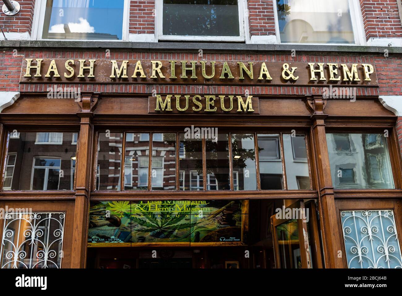 Amsterdam, Netherlands - September 7, 2018: Facade of the Hash Marihuana and Hemp Museum in Amsterdam, Netherlands Stock Photo