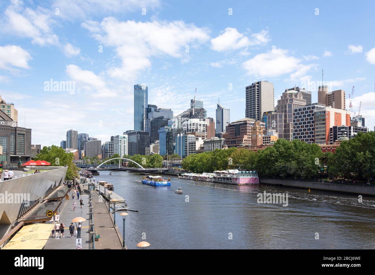 Central Business District (CBD) from Southbank Promenade, Southbank, Melbourne, Victoria, Australia Stock Photo