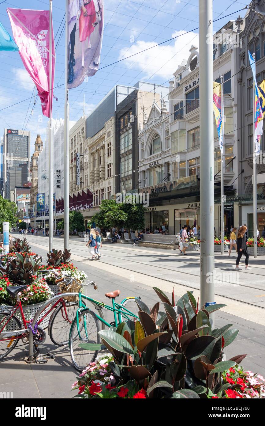 Bourke Street, City Central, Melbourne, Victoria, Australia Stock Photo