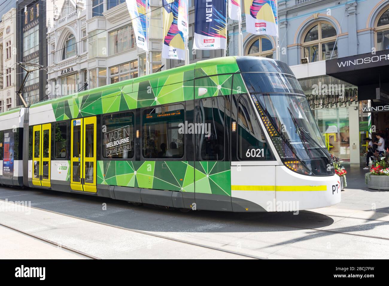City Circle tram, Bourke Street, City Central, Melbourne, Victoria, Australia Stock Photo
