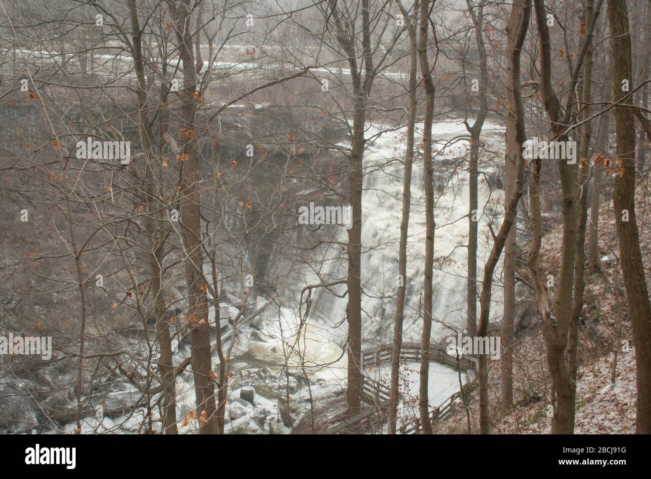 Brandywine Falls in Winter, Ohio Stock Photo Alamy