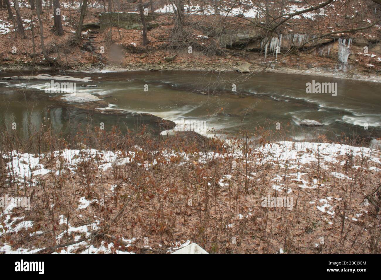 Brandywine Falls in Winter, Ohio Stock Photo Alamy