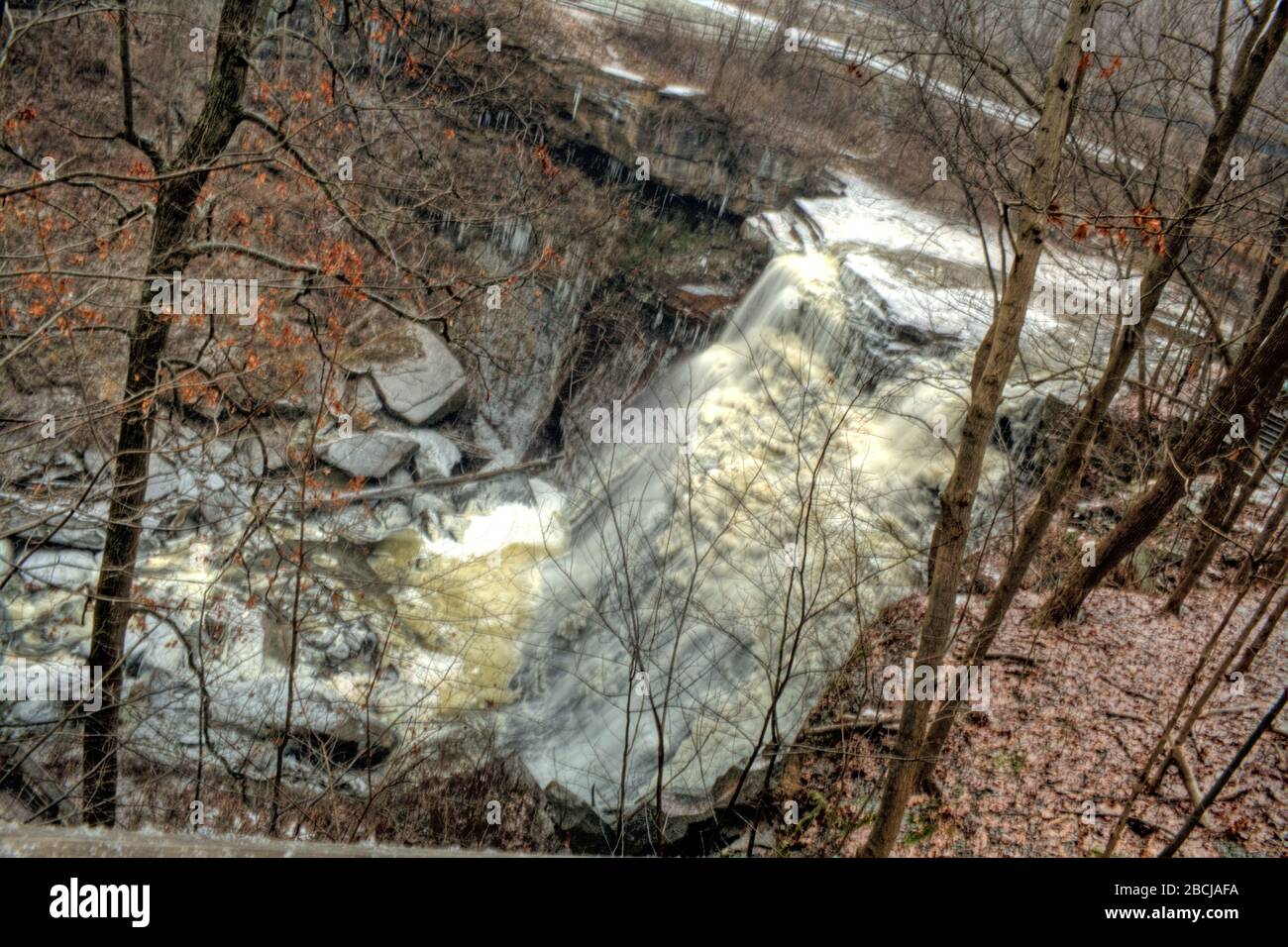 Brandywine Falls in Winter, Ohio Stock Photo Alamy
