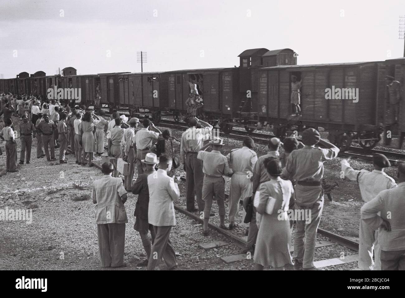 English Jewish Refugees From Europe Being Transferred By Train From The Haifa Port To The Reception Camp At Atlit I U O U O I C O U I C O U E I O U E O E U U U O O I U U O I I I