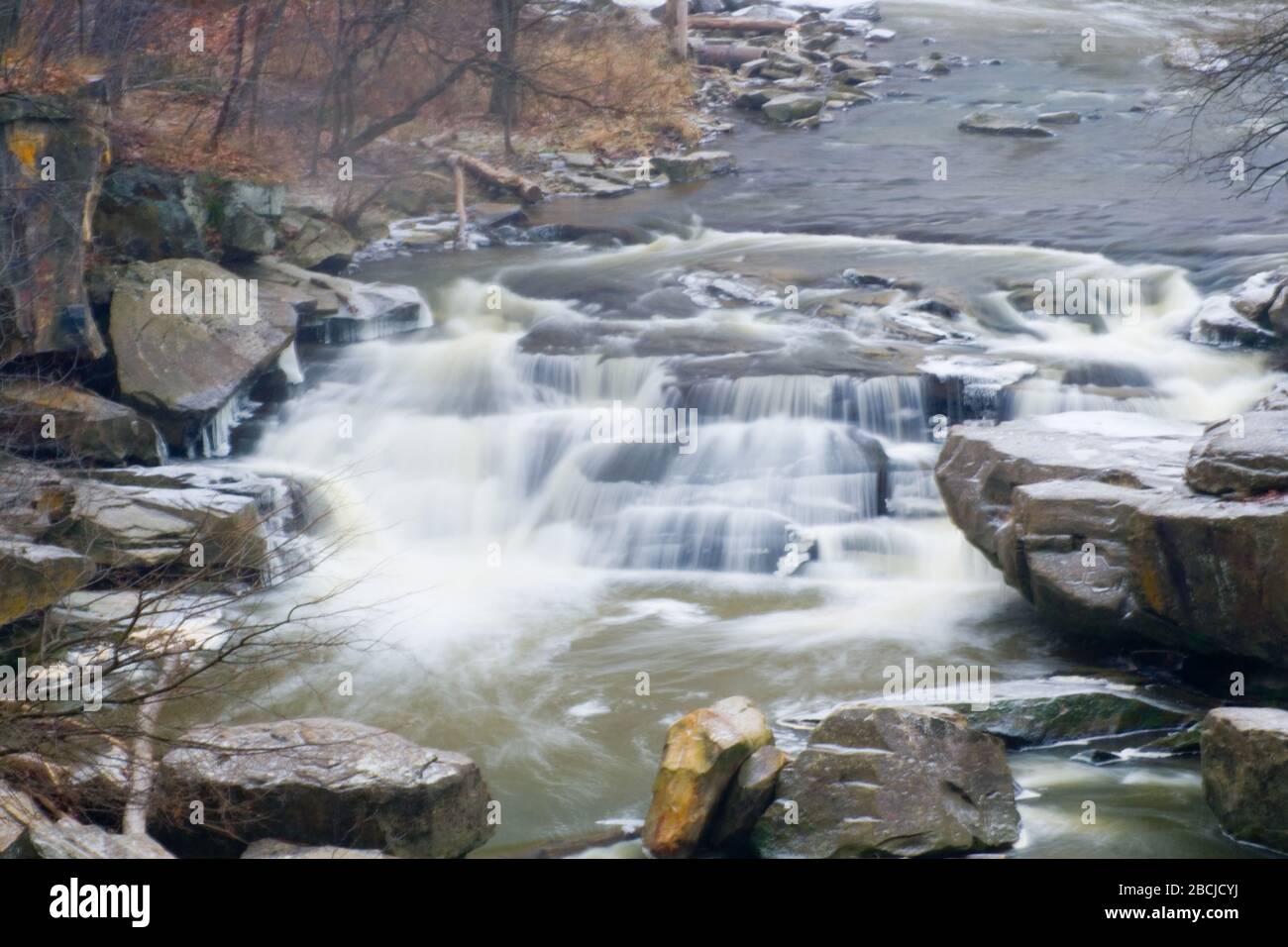 Berea Falls in Winter, Ohio Stock Photo Alamy