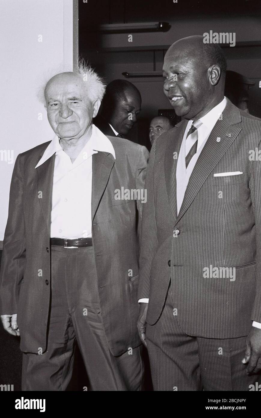 Jerusalem English President Of Gabon Leon M Ba R With Prime Minister David Ben Gurion Jerusalem E O C O E I E I U U E I U U E I O U O U U E C I U U C U I I I I E U I I O I