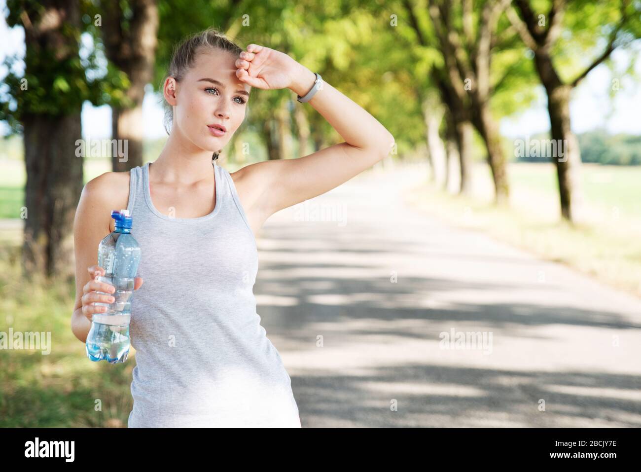 pretty-young-woman-doing-sports-stock-photo-alamy