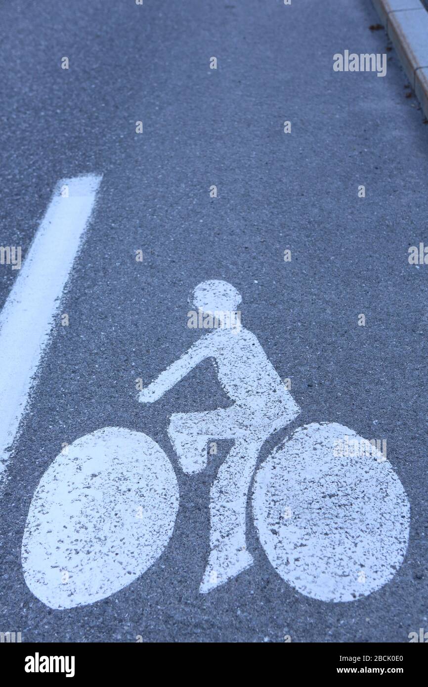 Voie pour cycliste. Piste cyclable. Saint-Gervais-les-Bains. Haute-Savoie. France. Stock Photo