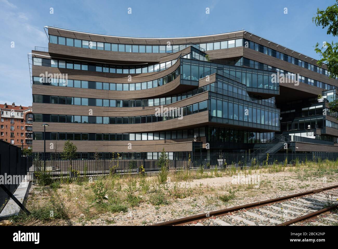 Eco quartier Place de Rungis Paris 13th. Building of La Mutuelle Générale Stock Photo - Alamy