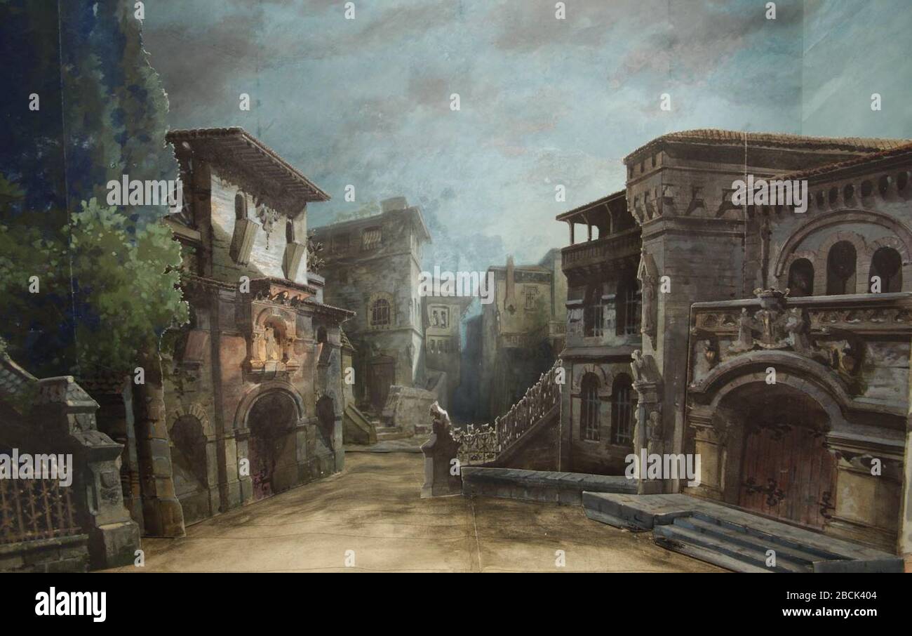  English Massenet Le Cid Scene Model For Act 2 Scene 3 Henri Robecchi And Amable 1885 