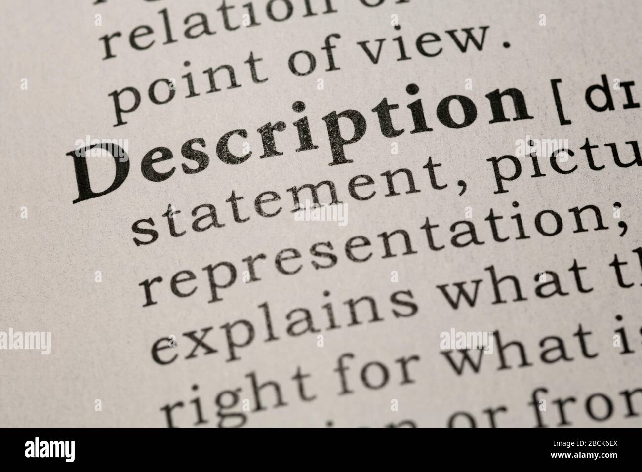 Description word hi-res stock photography and images - Alamy