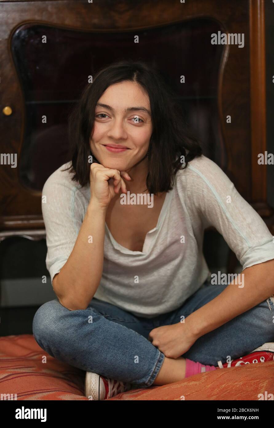 ISTANBUL, TURKEY - APRIL 21: Famous Turkish actress, television and movie star Merve Dizdar portrait on April 21, 2018 in Istanbul, Turkey. Stock Photo