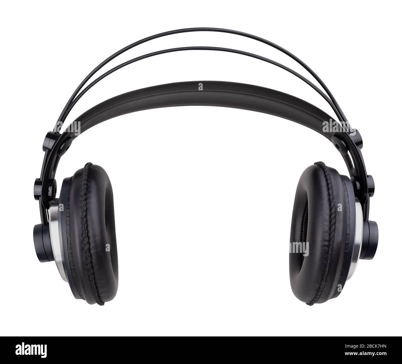 monitor headphones path isolated on white Stock Photo