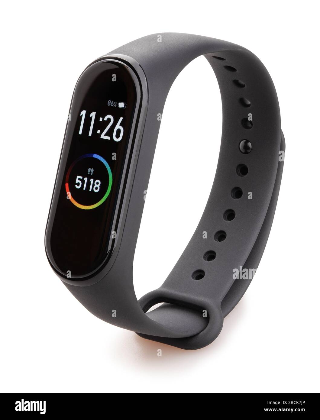 smart band fitness tracker hand path isolated on white Stock Photo