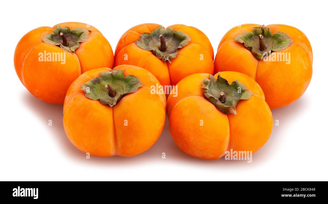 kinglet persimmons path isolated on white Stock Photo
