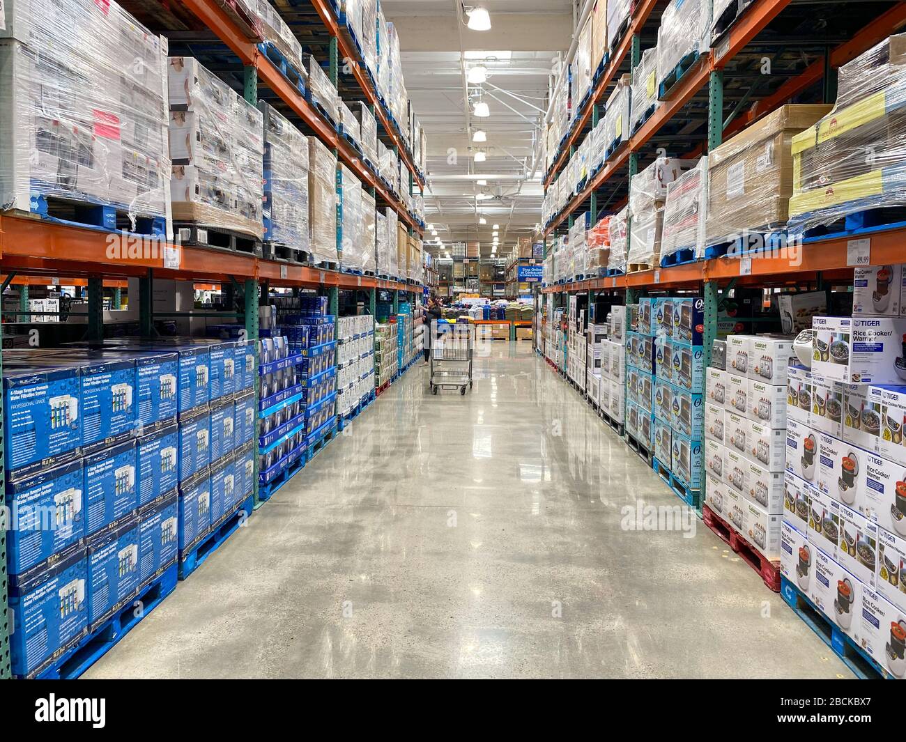 Ailse in a Costco store different products. Costco Wholesale Corporation is  the largest membership-only warehouse club in US. . San Diego, USA, April  Stock Photo - Alamy