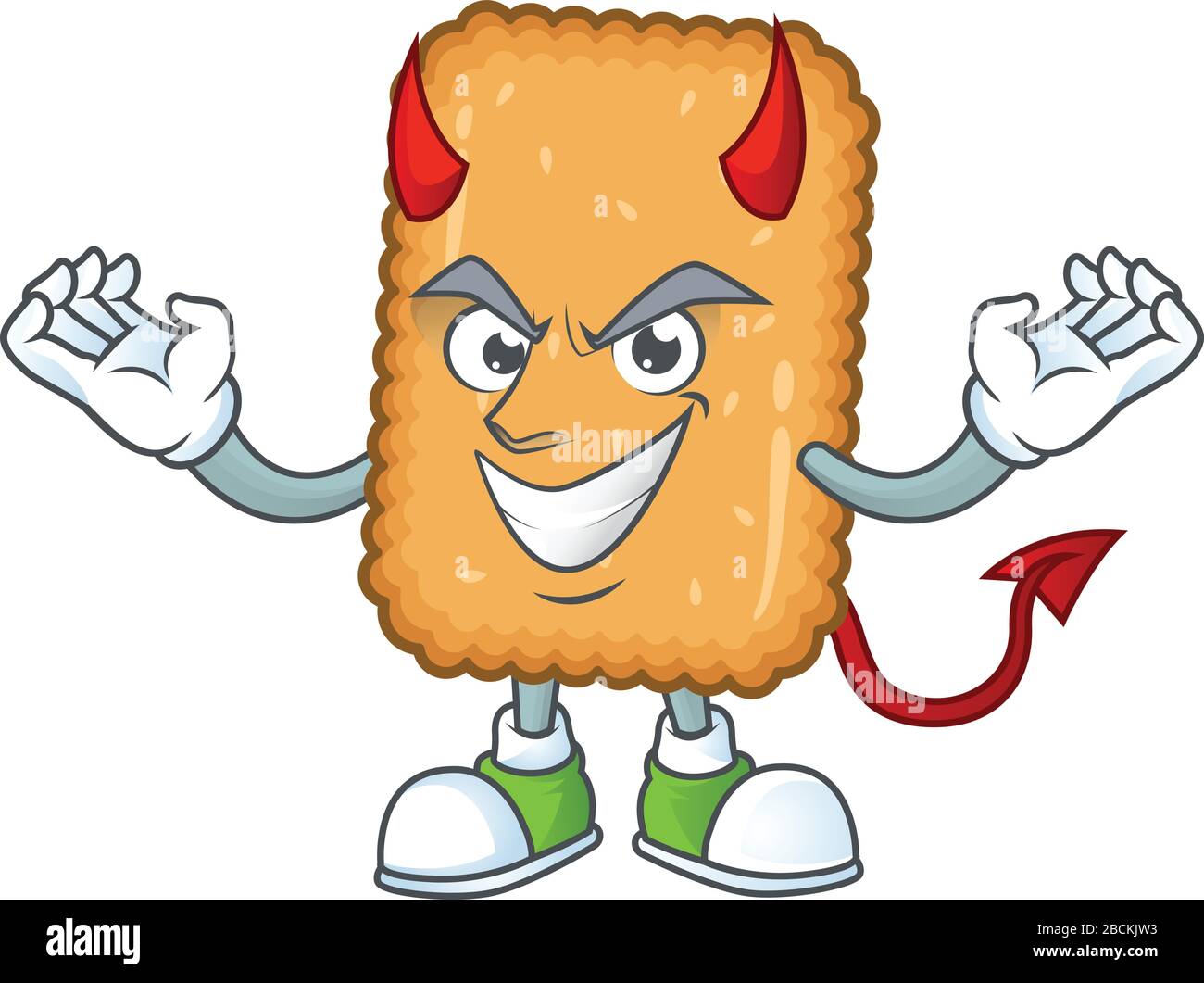 A picture of devil biscuit cartoon character design Stock Vector