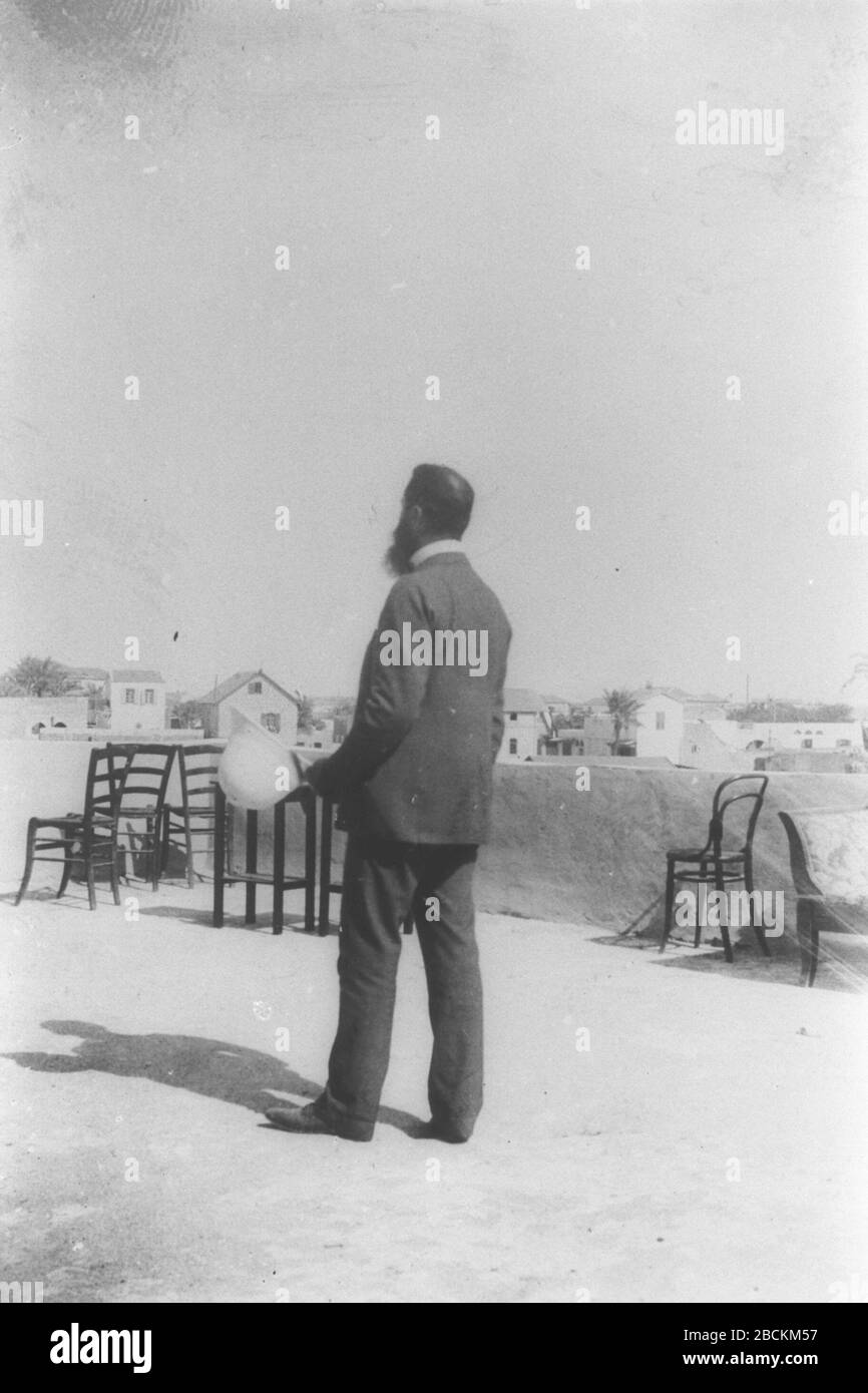 English Portrait Of Theodor Herzl Taken To Recreate The Meeting With German Kaiser Wilhelm Ii Near Mikve Yisrael 18 E I I I I U O U I U U C U C O N I I I O C I U I Ss O I O U I