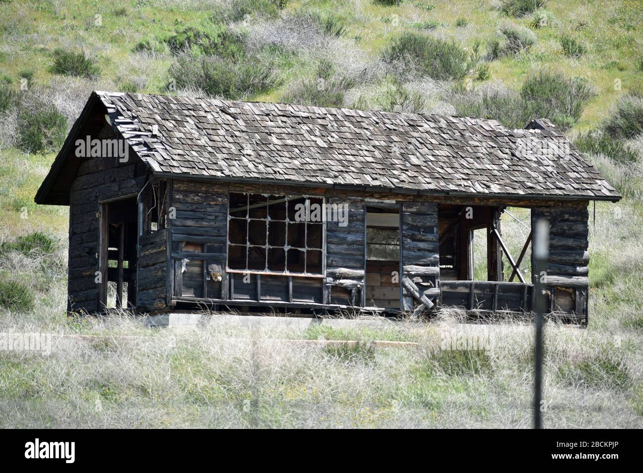 Old Log Home Stock Photo