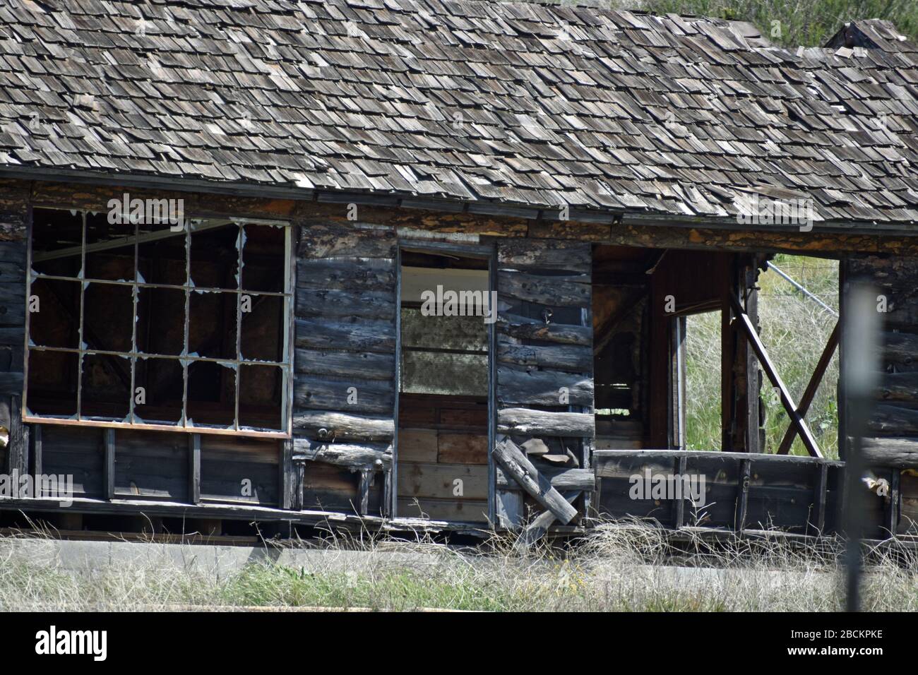 Old Log Home Stock Photo