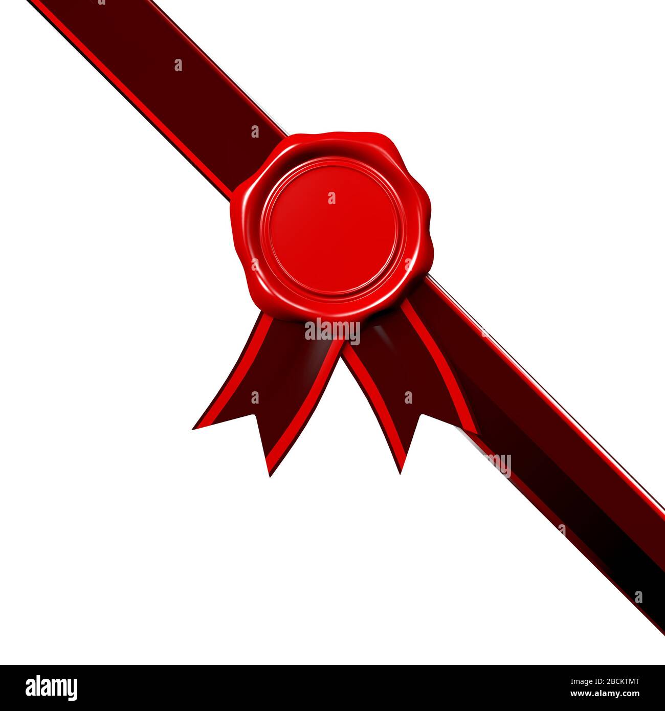 3D wax seal, ribbon illustration Stock Photo - Alamy