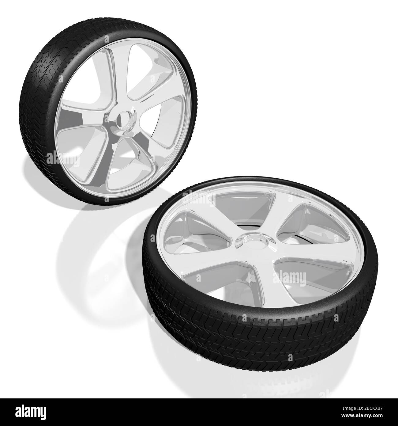 3D wheels, tires illustration Stock Photo Alamy