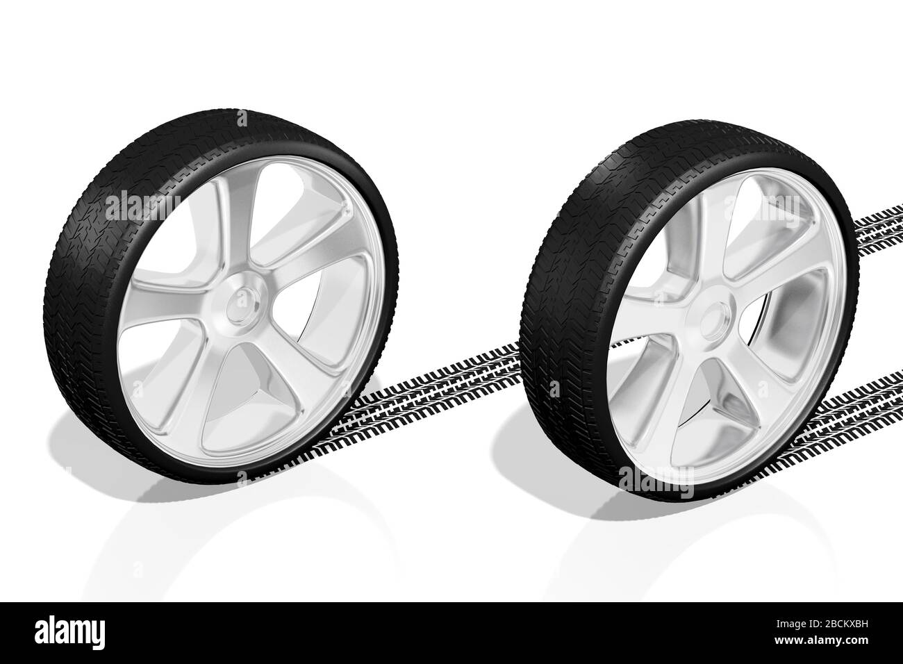 3D wheels, tires illustration Stock Photo Alamy