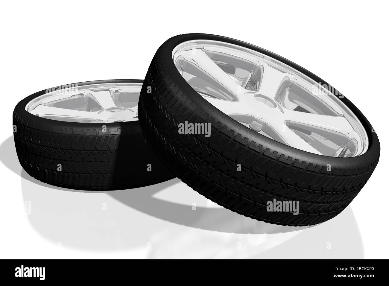3D wheels, tires illustration Stock Photo Alamy