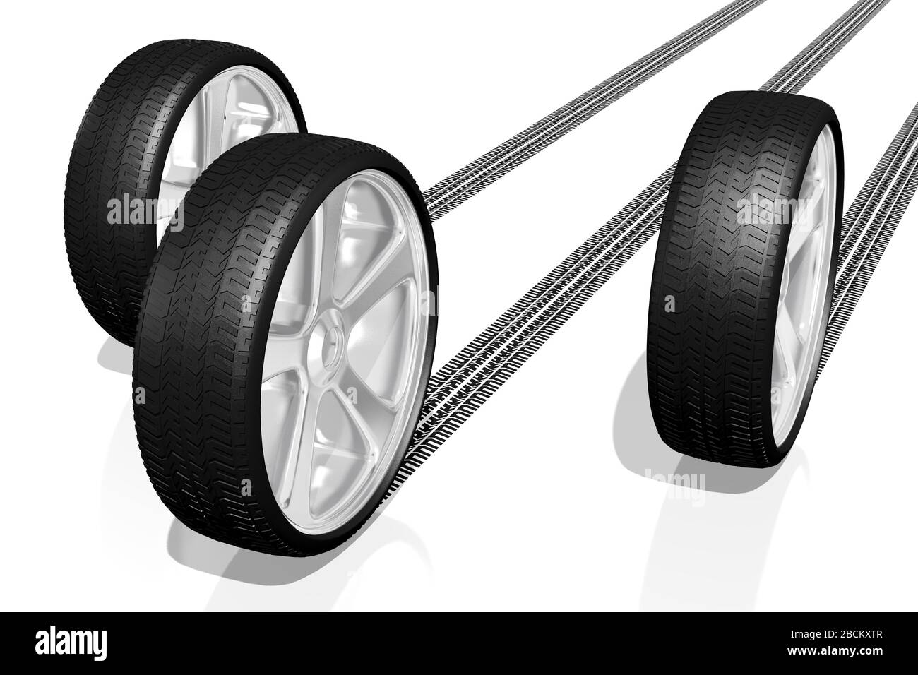 3D wheels, tires illustration Stock Photo Alamy