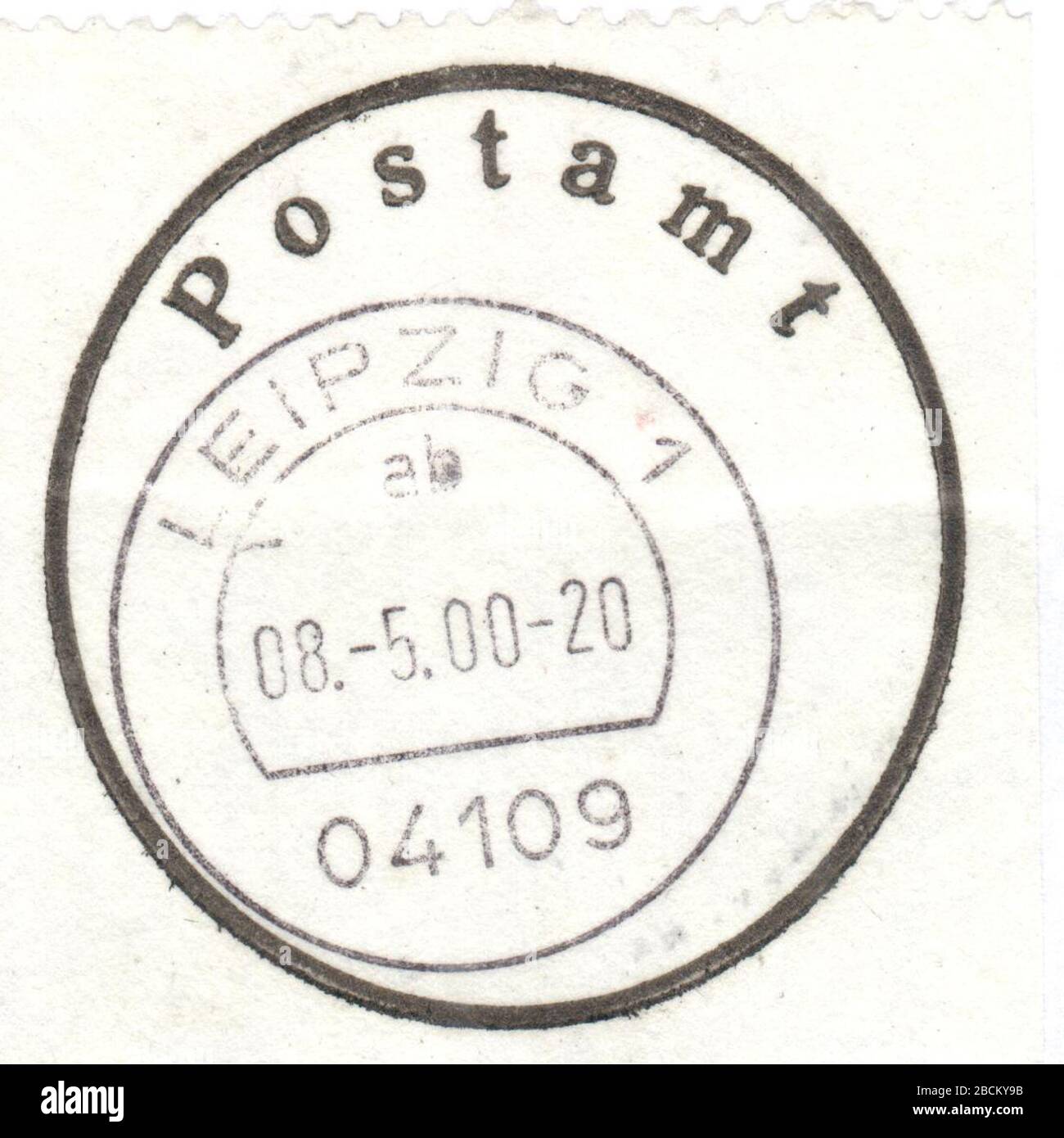 'Deutsch: Poststempel der Deutschen Post AG, Filiale 04109 Leipzig 1; 08.05.2000; Deutsche Post AG; Deutsche Post AG; ' Stock Photo