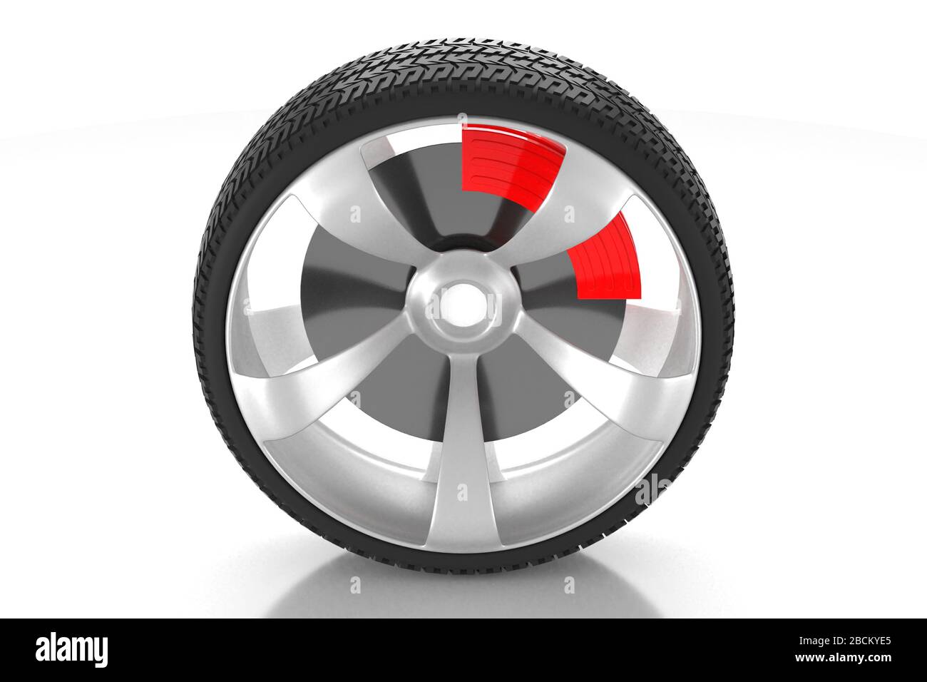3D car wheel - isolated on white background Stock Photo - Alamy